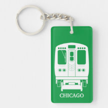 White Chicago "L" Profil auf grünem Hintergrund