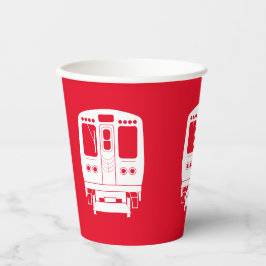 White Chicago "L" Profil auf Red Background Pappbecher