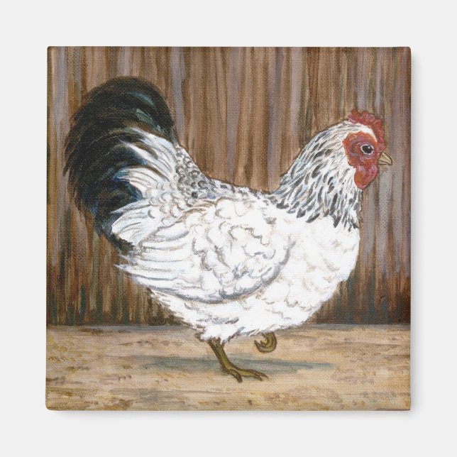 White Chicken Magnet (Vorne)