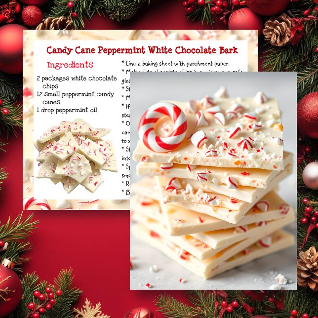 White Chocolate Candy Cane Peppermint Bark Recipe Postkarte (Von Creator hochgeladen)