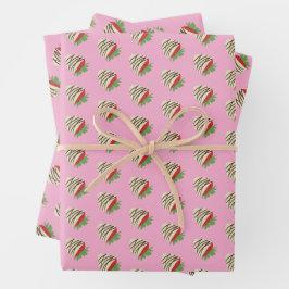 White Chocolate-Covered Strawberry Geschenkpapier Set
