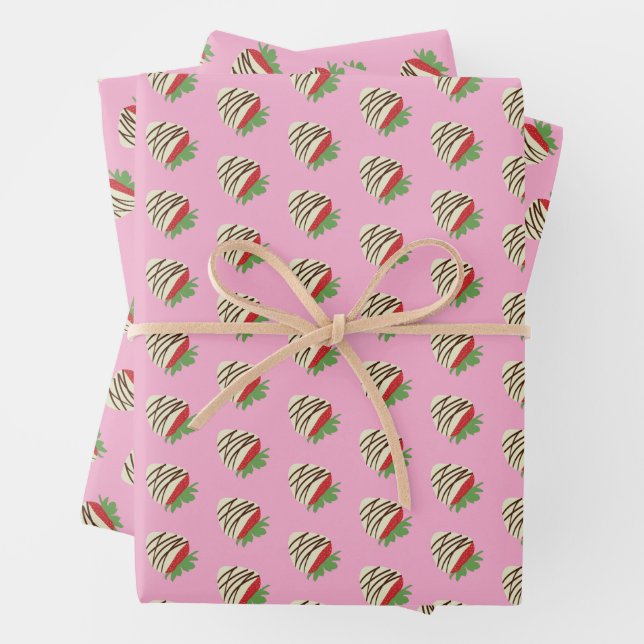 White Chocolate-Covered Strawberry Geschenkpapier Set (Beispiel)