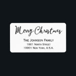 White Christmas Address Labels Adressaufkleber<br><div class="desc">Weiß und schwarz weiße weiße Adress-Etiketten mit veränderlichem Text - Sie können Ihren Namen und Ihre Adresse hinzufügen</div>