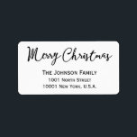 White Christmas Address Labels Adressaufkleber<br><div class="desc">Weiß und schwarz weiße weiße Adress-Etiketten mit veränderlichem Text - Sie können Ihren Namen und Ihre Adresse hinzufügen</div>