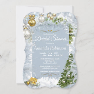 White Christmas Bridal Dusche Einladung
