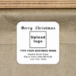 White Christmas Business Square Shape Sticker<br><div class="desc">Frohe Weihnachten! Einer der bekanntesten Feiertage des Jahres. Es ist auch eine der besten Jahreszeiten für Werbung für Ihr Unternehmen. Quadrat Form Aufkleber mit Fröhlichen Weihnachtsgrüßen, Ihrem Firmennamen und anderen Informationen über Ihr Unternehmen. Sie können es als Zubehör für Ihr Produktverpackungsmaterial verwenden, um Ihren Produktnamen zu fördern. Sie können es...</div>