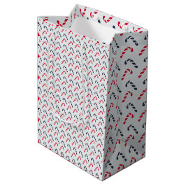 White Christmas Candy Cane Nahtloses Muster Mittlere Geschenktüte