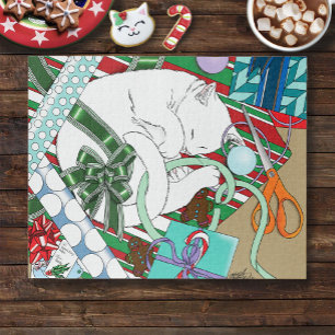 White Christmas Cat