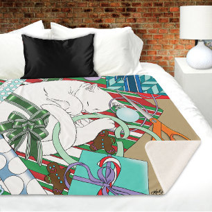 White Christmas Cat Sherpadecke