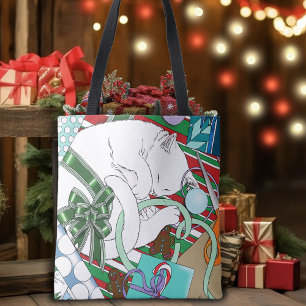 White Christmas Cat Tasche