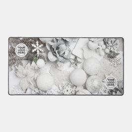 White Christmas Collage Desk Mat Mouse Pad Schreibtischunterlage