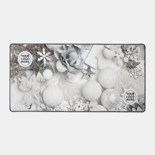 White Christmas Collage Desk Mat Mouse Pad Schreibtischunterlage