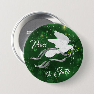 White Christmas Dove Button