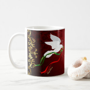 White Christmas Dove Kaffeetasse