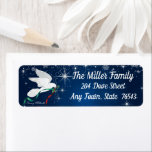 White Christmas Dove Label<br><div class="desc">Dekorieren Sie Ihren Weihnachtsumschlag mit diesem White Christmas Dove Address Label! Dieses blaue Weihnachtslabel hat eine passende weiße Taube Weihnachtskarte und Umschlag! Dies ist ein Original Art Design von Künstler Kerry Miller.</div>