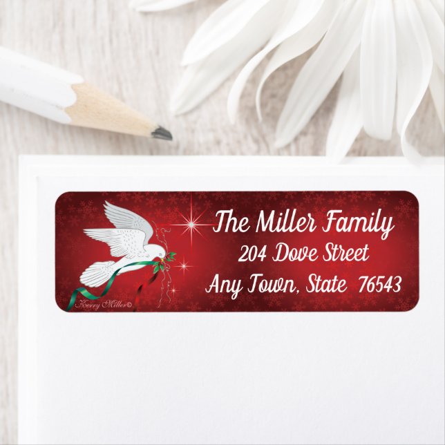 White Christmas Dove Label (Insitu)