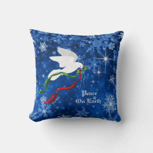 White Christmas Dove Throw Kissen