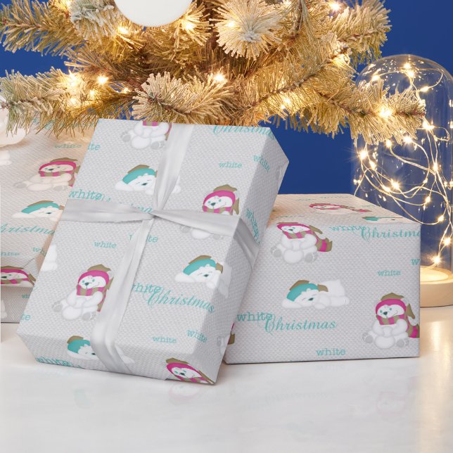 White Christmas Eisbären Geschenkpapier (Feiertage)