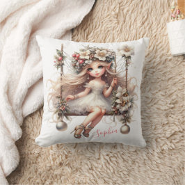 White Christmas Fairy Kissen