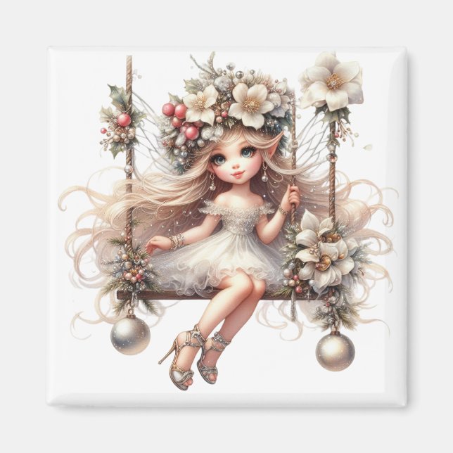 White Christmas Fairy Magnet (Vorne)