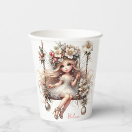 White Christmas Fairy Pappbecher