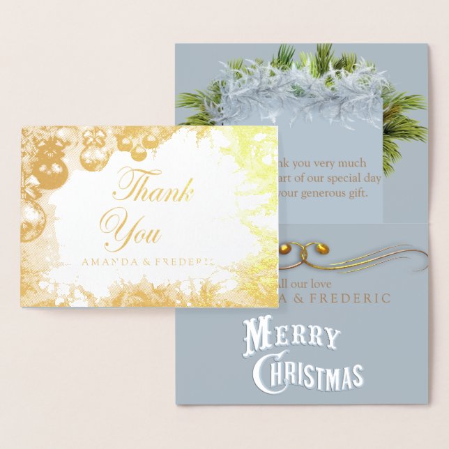 White Christmas FOIL DANKEN SIE Hochzeitkarte Folienkarte (Anzeige)