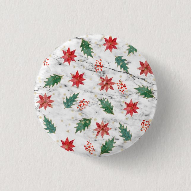 White Christmas Nail Art Button (Vorderseite)