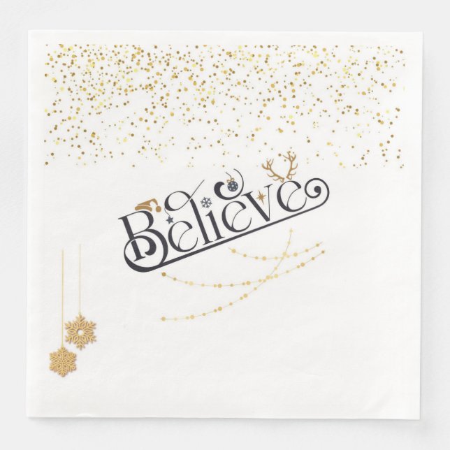 White Christmas Napkin-Glaube Serviette (Vorderseite)