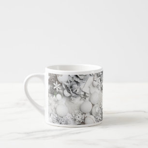 White Christmas Silver Collage Tasse