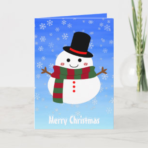 White Christmas Snowman Karte