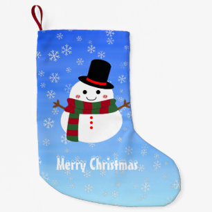 White Christmas Snowman Kleiner Weihnachtsstrumpf