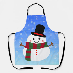 White Christmas Snowman Schürze