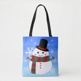 White Christmas Snowman Tasche