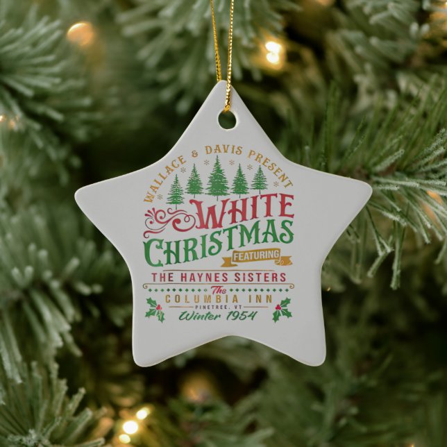 White Christmas Wallace und Davis Haynes Sister Keramik Ornament (Baum)