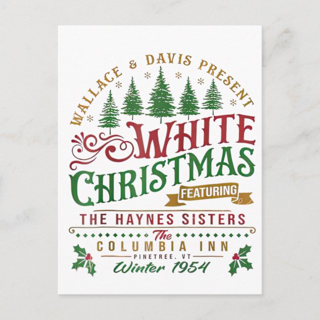 White Christmas Wallace und Davis Haynes Sister Postkarte (Vorderseite)