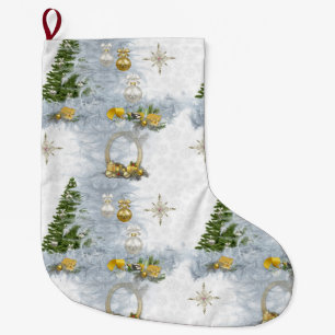 White Christmas Wedding Repeat Design Großer Weihnachtsstrumpf