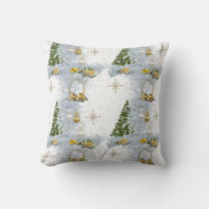 White Christmas Wedding Repeat Design Kissen