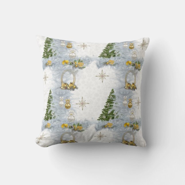 White Christmas Wedding Repeat Design Kissen (Vorderseite)