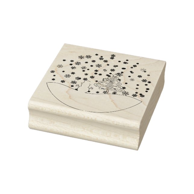 White Christmas Winter Wonderland Snowman Tree Gummistempel (Stempel)
