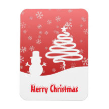 White Christmas Winter Wonderland Snowman Tree
