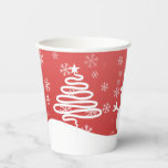 White Christmas Winter Wonderland Snowman Tree Pappbecher<br><div class="desc">Frohe Weihnachten!</div>