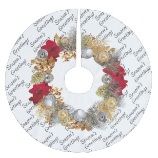 WHITE Christmas Wreath Polyester Weihnachtsbaumdecke