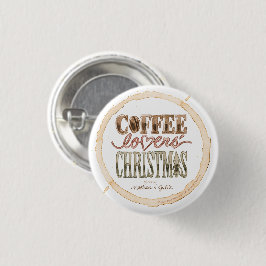 White Circle Coffee Lovers's Christmas Button
