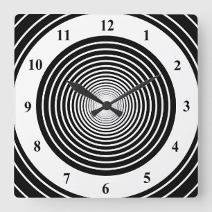 White Circles - Fügen Sie Ihre Lieblingsfarben hin Quadratische Wanduhr