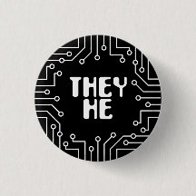 White Circuit Board sie/He Pronouns
