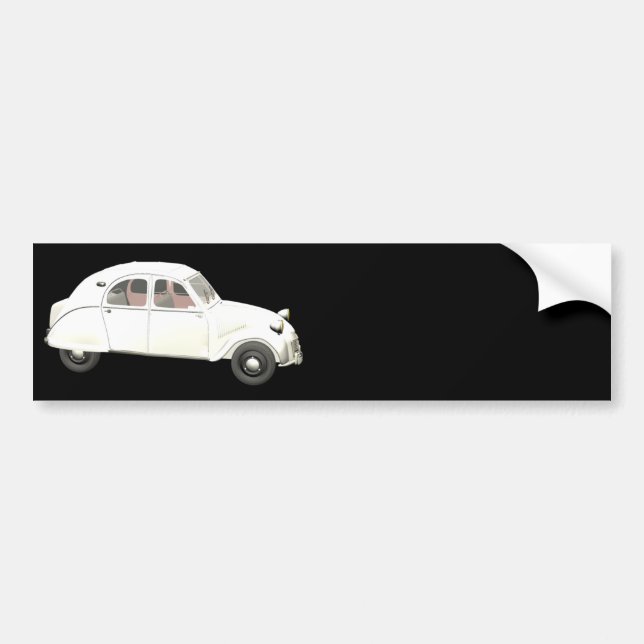White Citroen 2CV Autoaufkleber (Vorne)