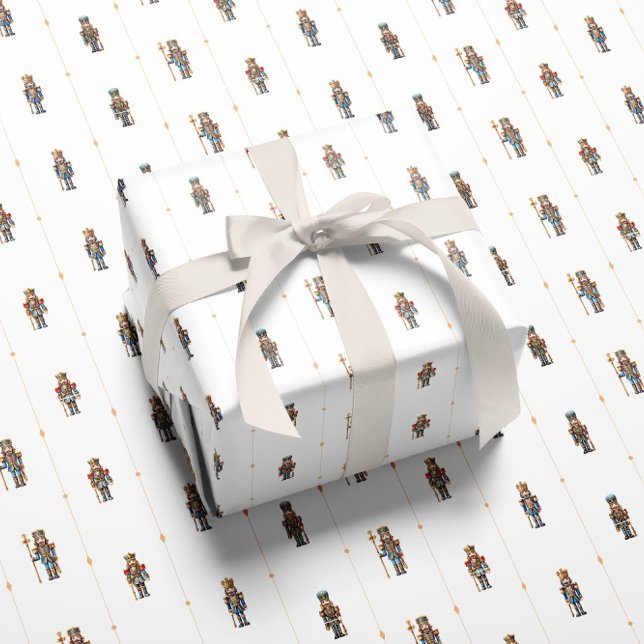 White classic nutcracker wrapping paper geschenkpapier (Von Creator hochgeladen)
