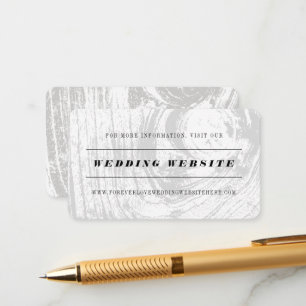 White Classic Rustic Woodgrain Hochzeitswebsite QR Begleitkarte