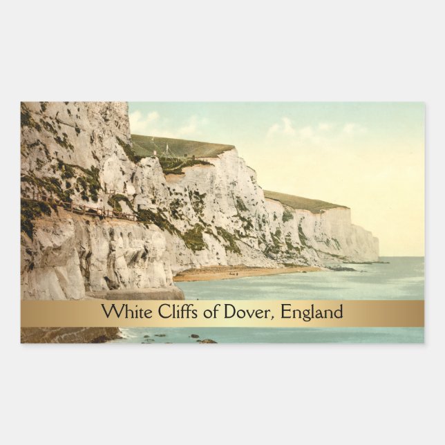 White Cliffs of Dover, Kent, England Rechteckiger Aufkleber (Vorderseite)