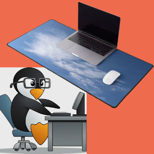 White Clouds Blue Sky Modernes Foto Schreibtischunterlage